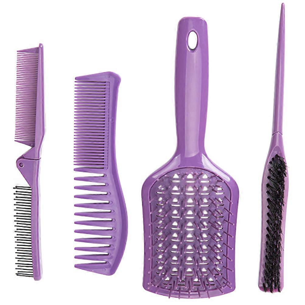 Purple Hair Styling Comb for Barber Use 8Pcs Multipurpose Set Comb