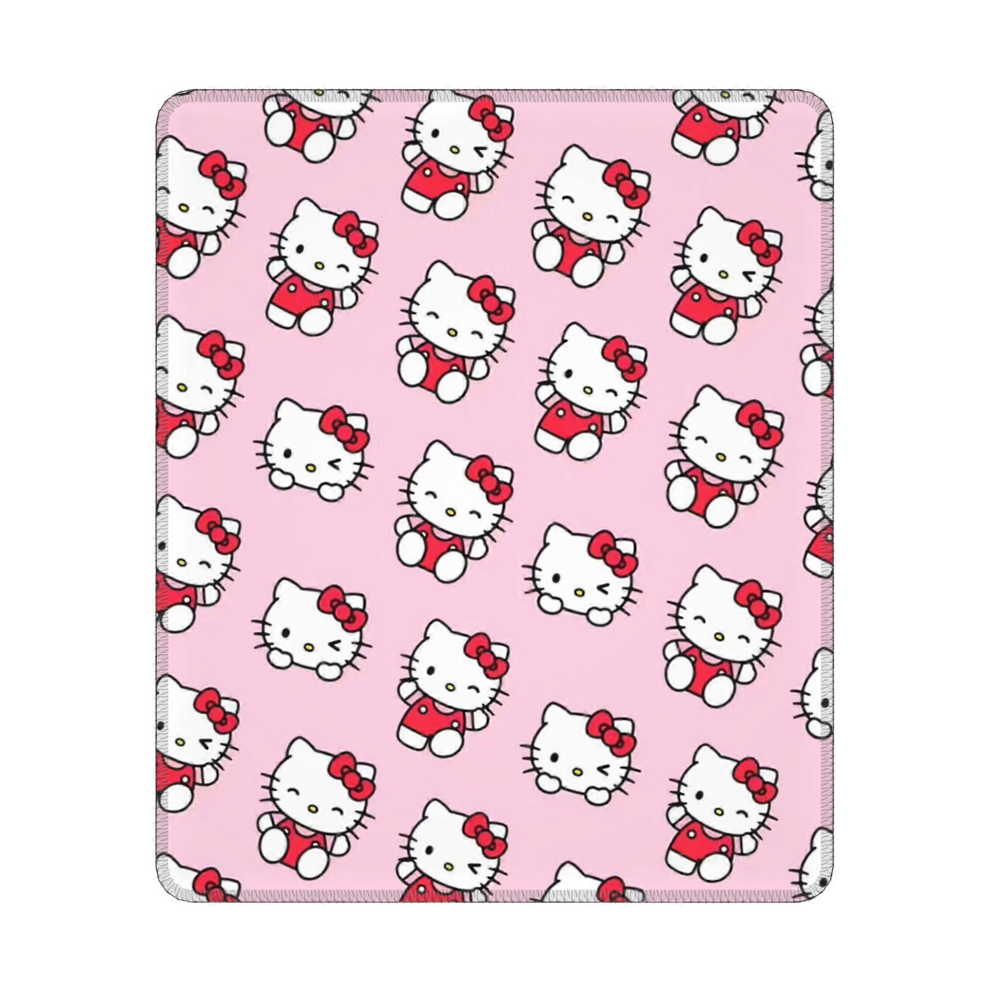 Hello Kitty Anti-slip Rubber Mouse Pad Square Waterproof Desk Pad Suitable for Desktop Decoration Desk Accessories 10x12in (Horizontal)