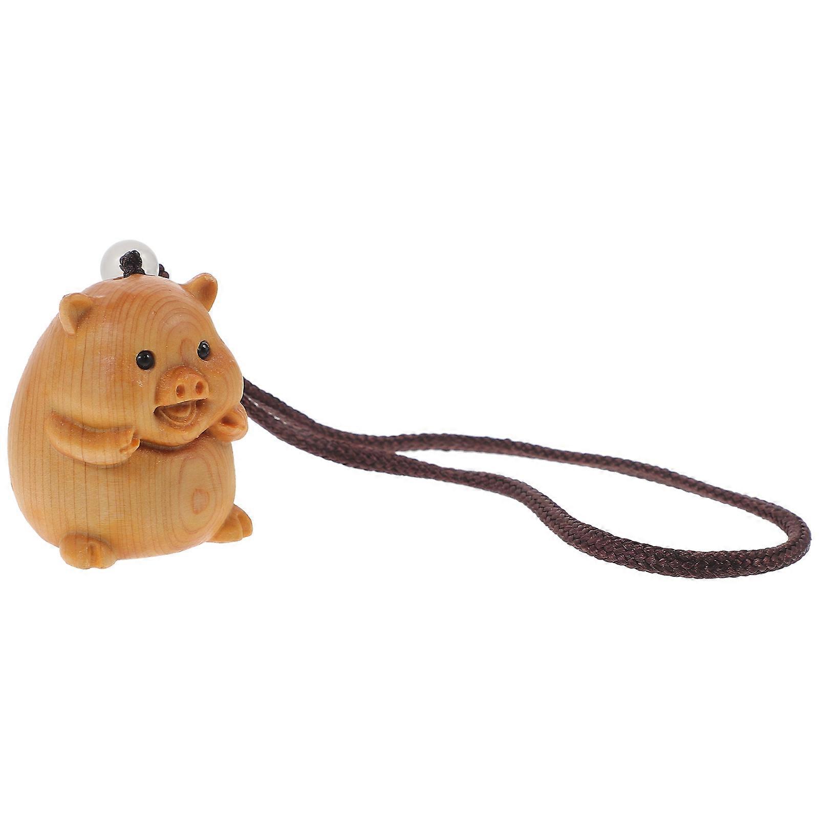 Pig Charms Wooden Pig for Crafts Suitable for Phone Charm Making 2Pcs