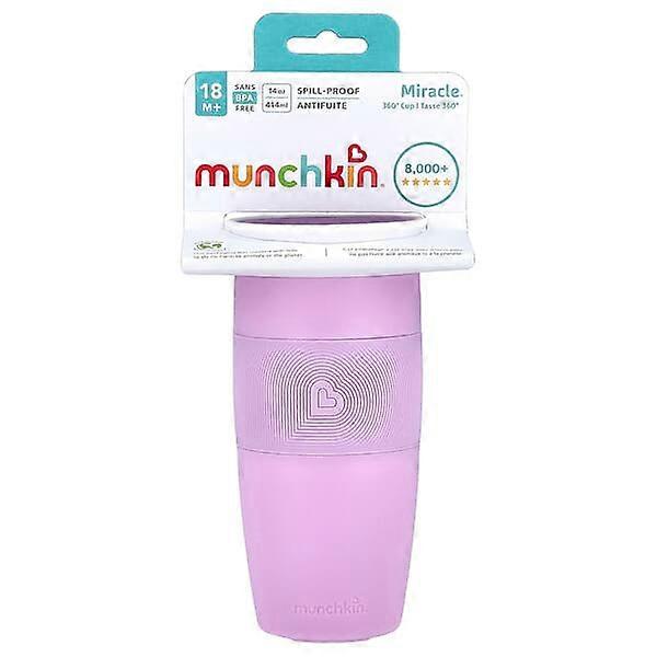 Munchkin, MiracleÃÂÃÂÃÂÃÂ® 360ÃÂÃÂÃÂÃÂ° Cup, 18 Months+, Light Purple, 14 oz (414 ml)