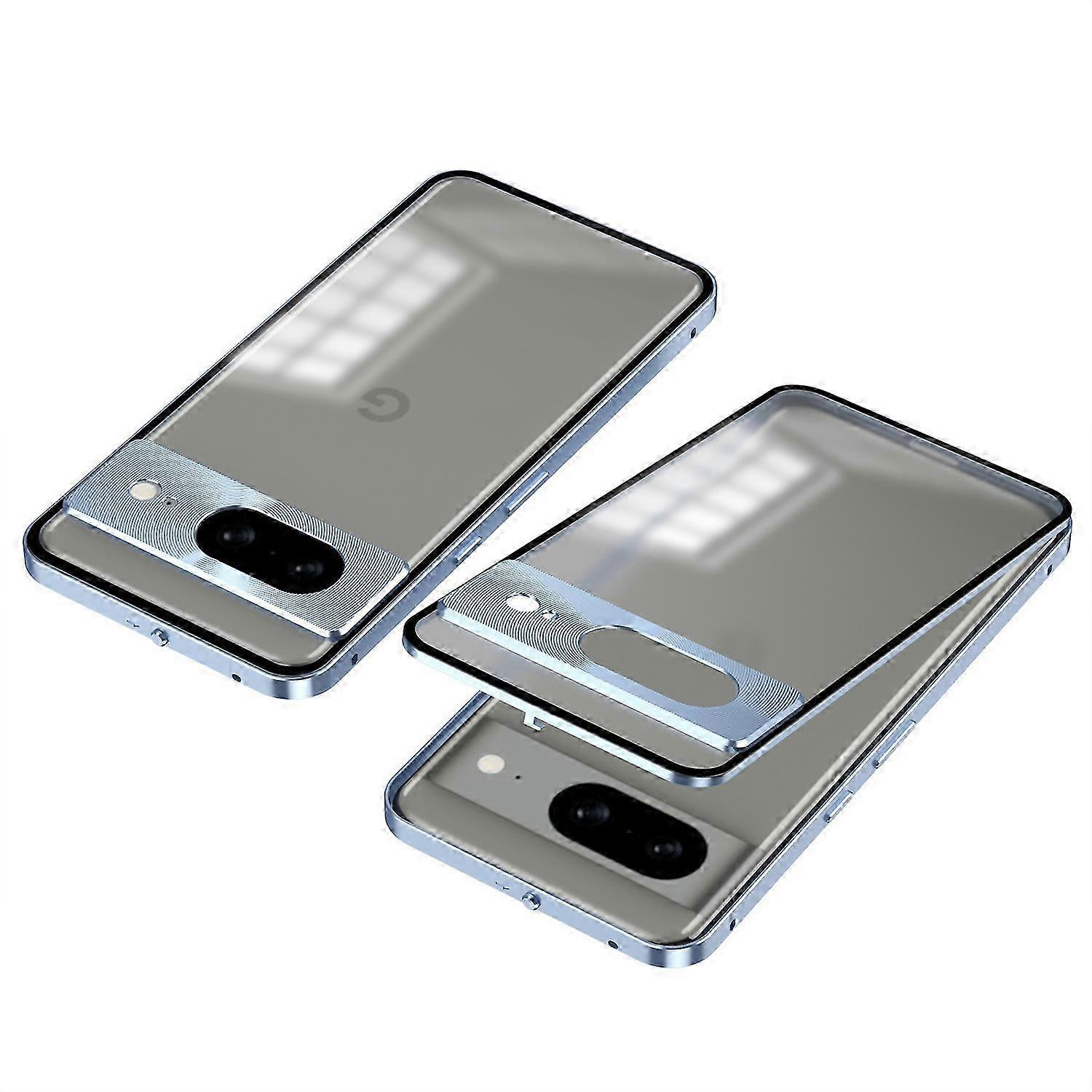 d2N Aluminium Alloy Pop-Up Lock Case with PC Anti-Drop for Google Pixel 8 - D8H Blue Cover