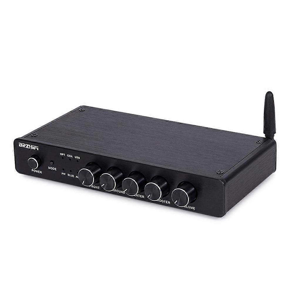 BRZHIFI 5.1 Channel Front Effect Audio Decoder Coaxial Fiber AUX USB Bluetooth Input with Volume Adjustment US Plug