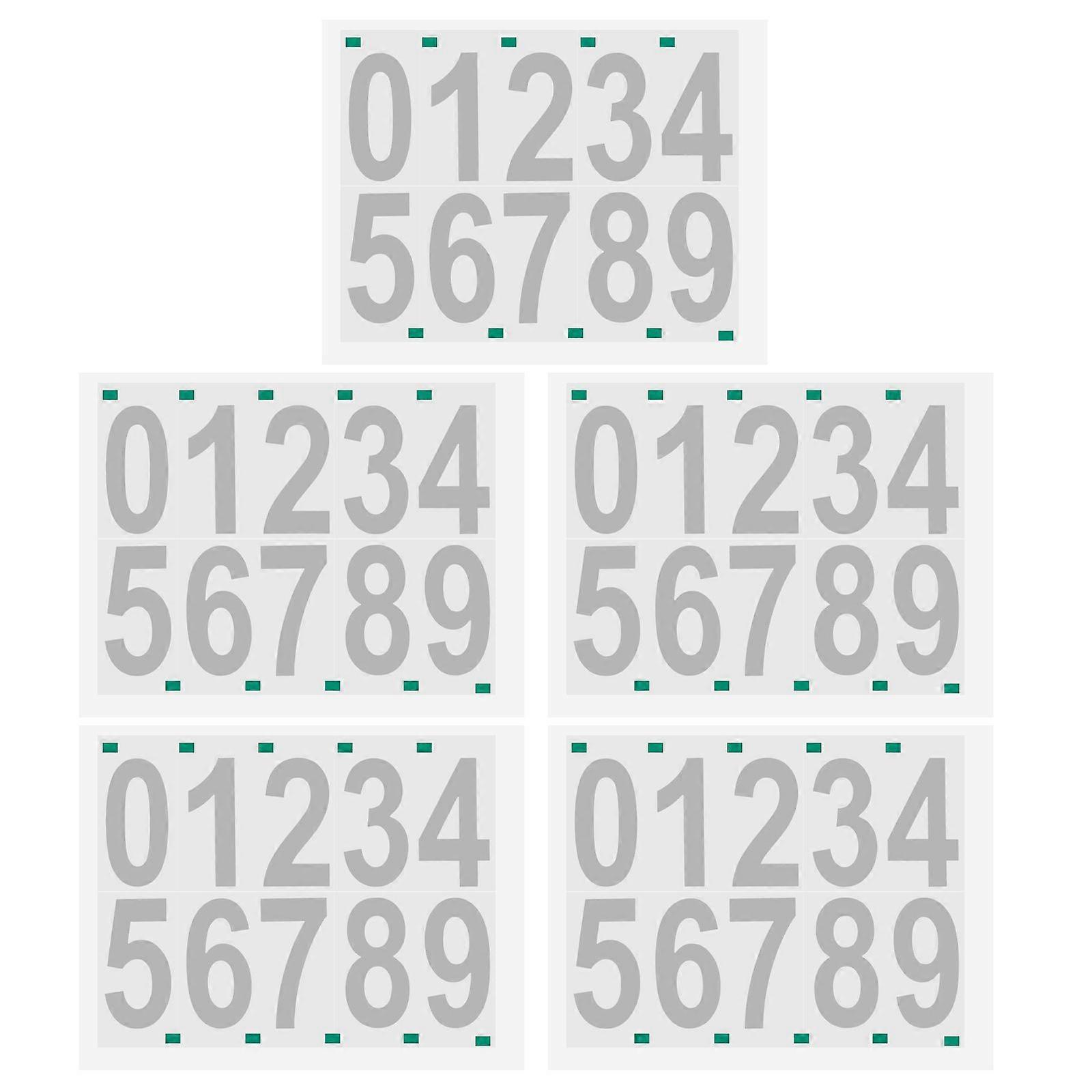 5 Sheets Vinyl Numbers Stickers Trashcan Number Background Number Stickers for Mailbox Signs Window