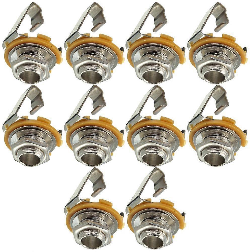 10PCS Electric Guitar Mono Jack Socket 1/4" 6.35mm Input Jack Replacement Parts