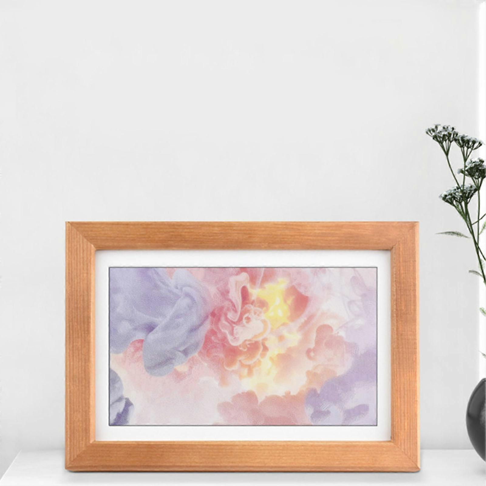 7.3 Inch Digital Photo Frame Support 7 Colors Display 800x480 E Paper Display with Wooden Photo Frame for Office 
