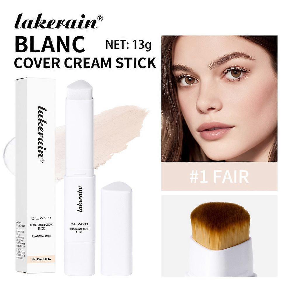 Chartming Color Changing Foundation Stick with Brush Head, Cover Cream White Foundation Stick With Volufiline, Natural Makeup, Full Coverage Concealer