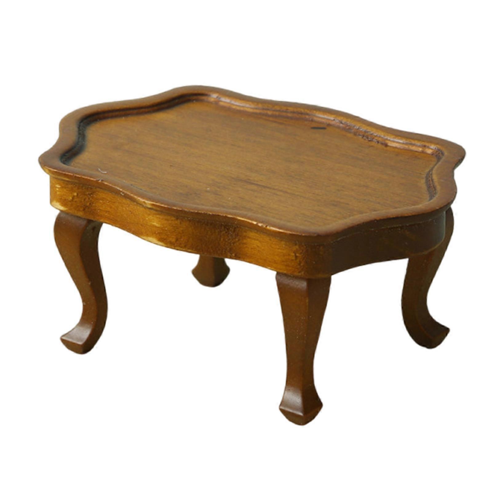 1/12 Dollhouses Furniture Coffee Table with Vintage Designs for Creating Life Like Scene and Elegant Model Display Multicolor