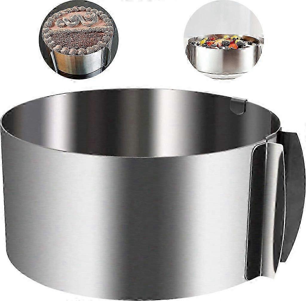 Cake Ring With Adjustable Diameter From 16 To 30 Cm, Stainless Steel, Silver