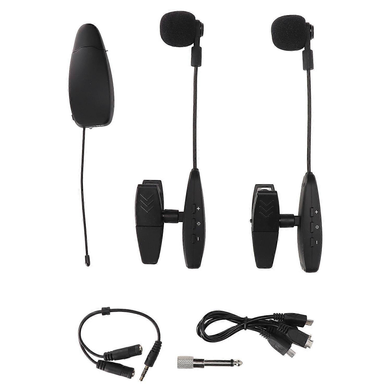 UHF Wireless Microphone Receiver and Transmitter Adjustable Saxophone Microphone for Stage Performan