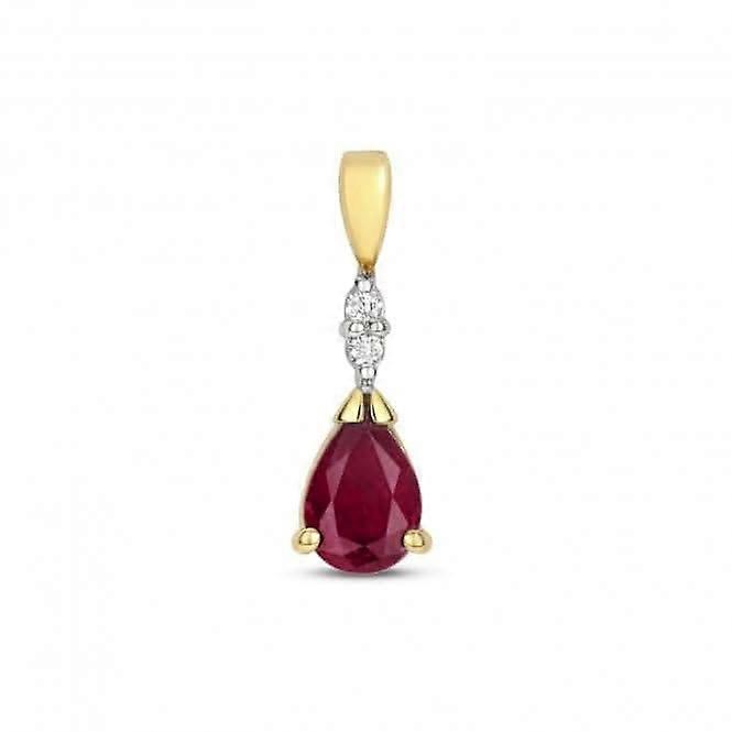Ruby & Diamond Pear Shape Pendant PD279R