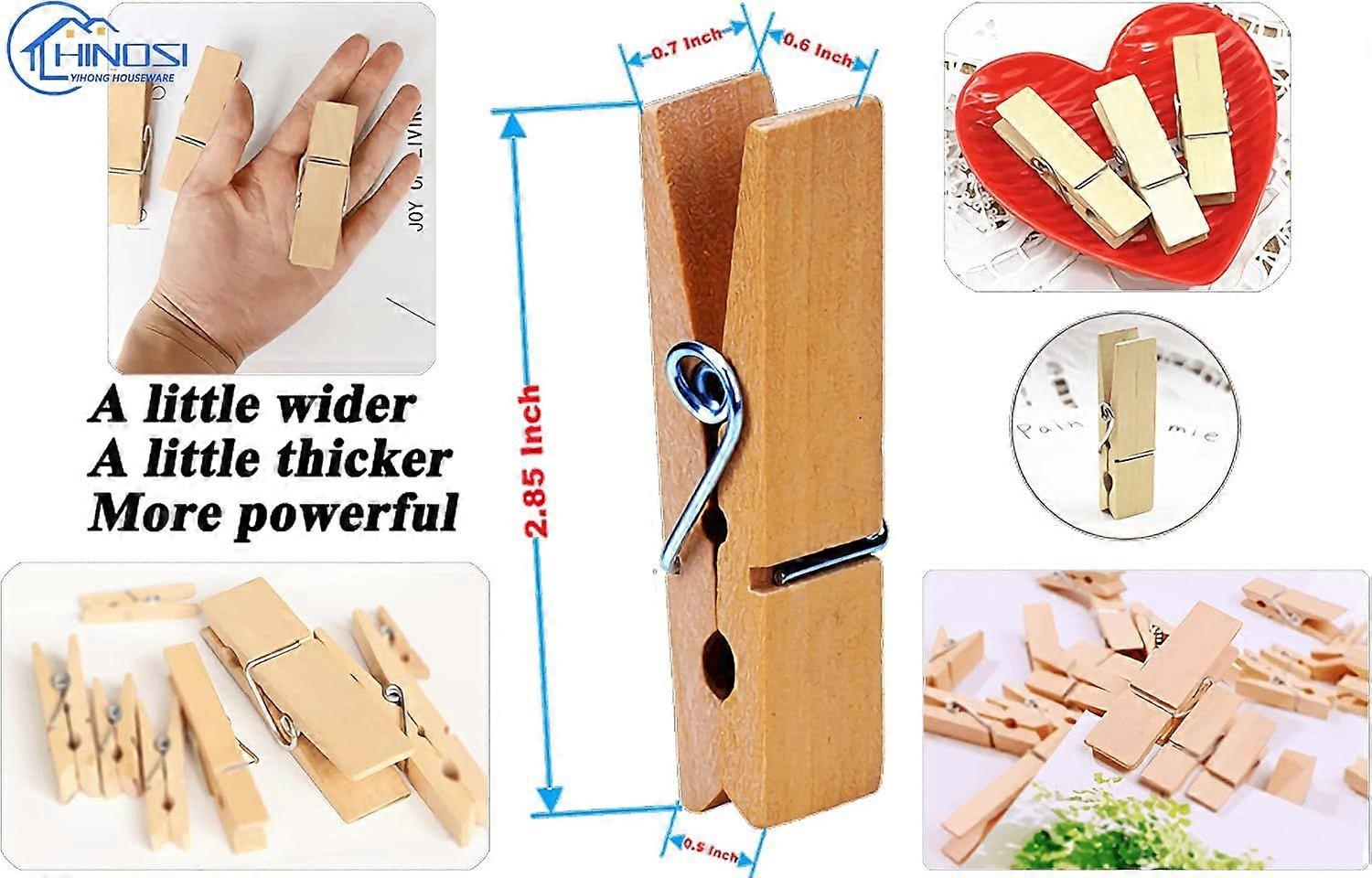 30pcs grandi mollette di legno, robuste e resistenti mollette per appendere,