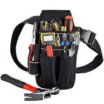 Bolsa de herramientas Cinturón profesional, 25.5 x 12.5 x 3 cm, Negro, 15 bolsillos, Material engrosamiento de doble capa impermeable 600d Oxford, Para electricistas, Technica