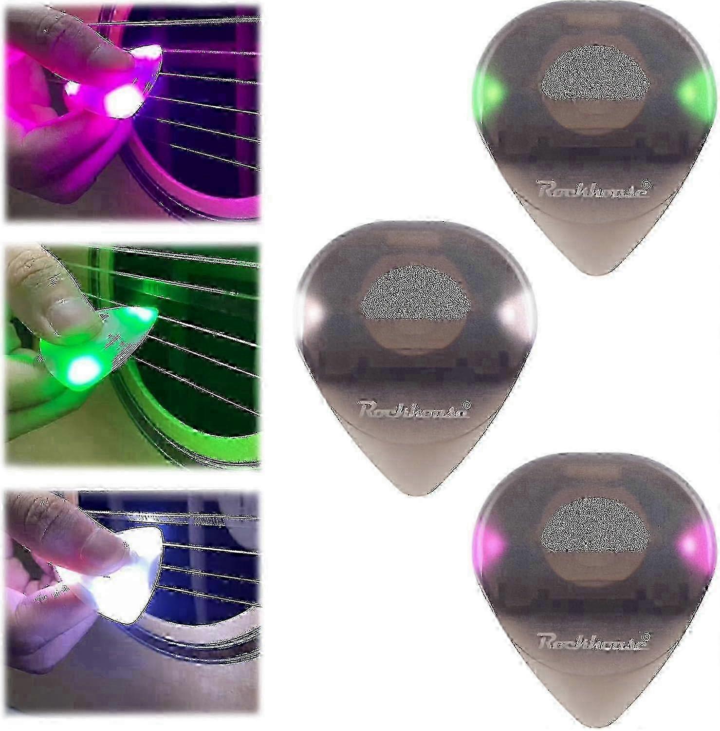 Light Up Guitar Pick, Dazzling Colourful Illuminated Guitar Plectrum - Auto Led Glowing Pick for Enhanced Stage Performance