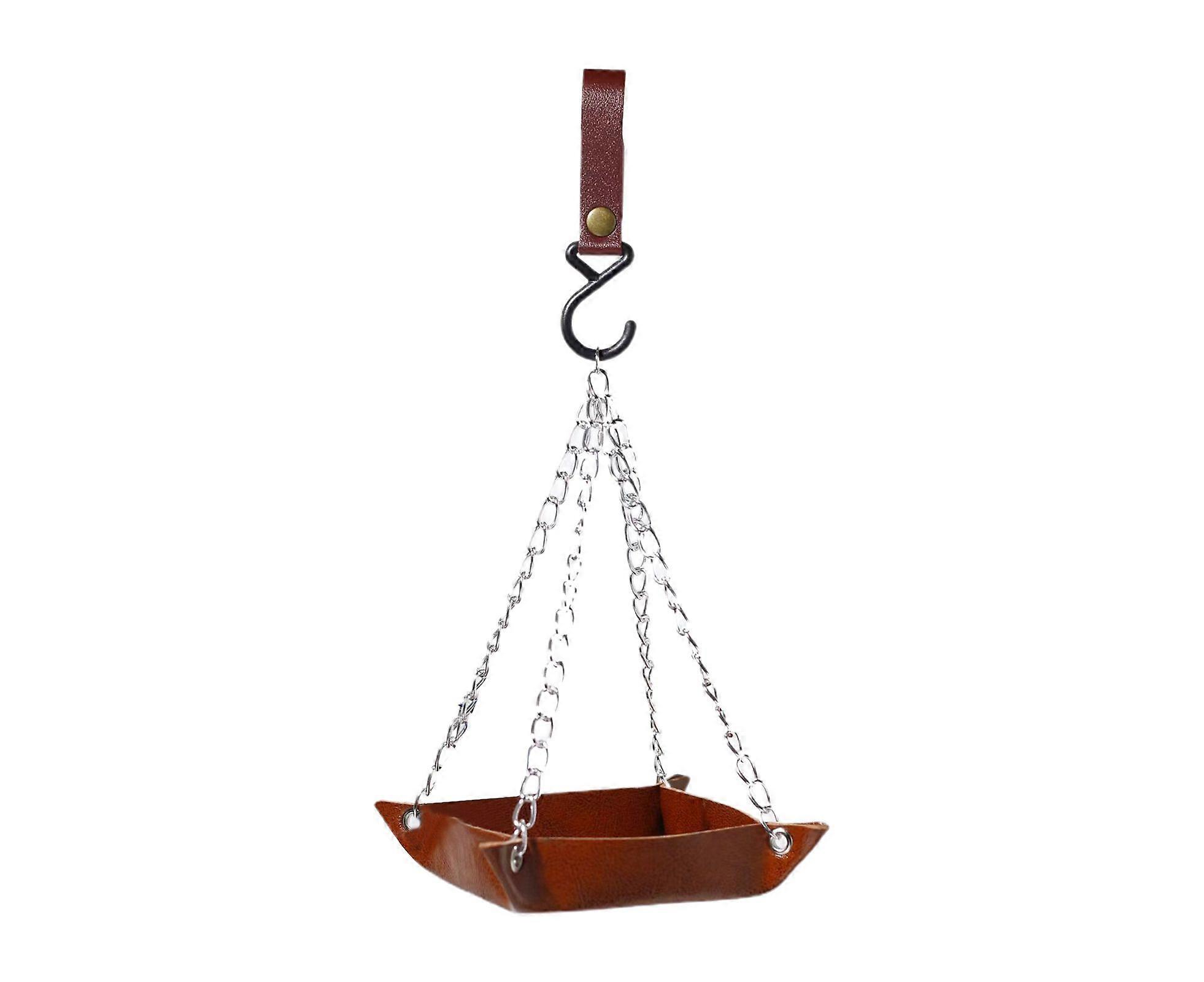 Bird Feeder Hanging with Hook Bite Resistant Waterproof Retro Refillable Anti-deformed Large Capacity Food Container for Feeding-Red