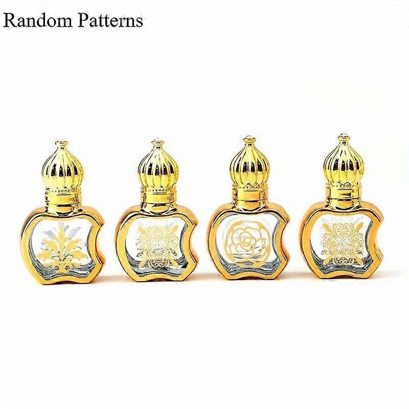 4 st/set 6 ml lyxig gyllene eterisk olja roll-on flaska påfyllningsbar parfymflaska i glas roll-on flaska för eterisk olja kosmetika