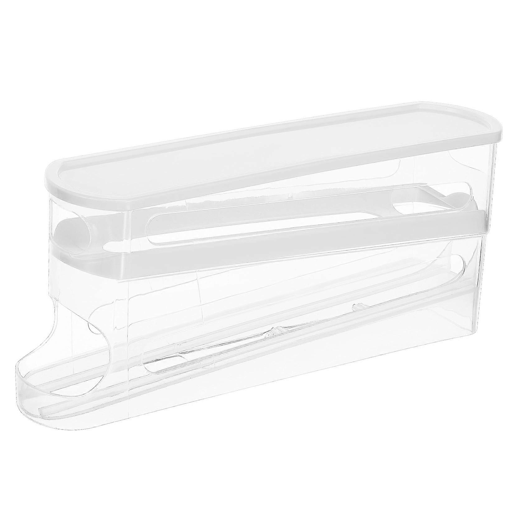 Automatic Rolling Egg Dispenser Transparent Fridge Organizer Tiered Egg Holder SpaceSaving Kitchen Storage