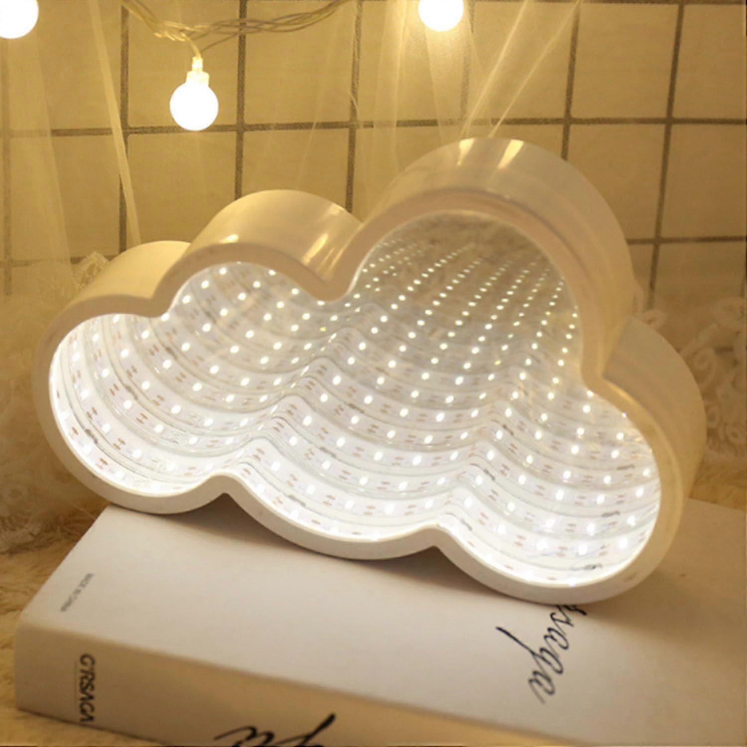 Infinity Mirror Tunnel LED Night Light 3D Tunnel Lamp Desktop Lamp Cloud Design For Party And Home Decor
