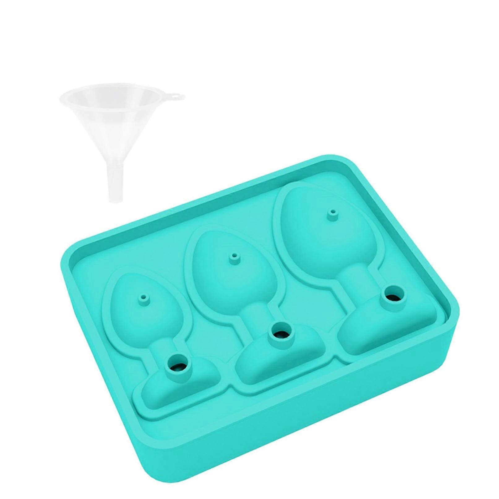 Silicone Butt Plug Shaped Ice Cube Tray Mold for Prank Bachelor Party Cocktails Whiskey Dark Blue