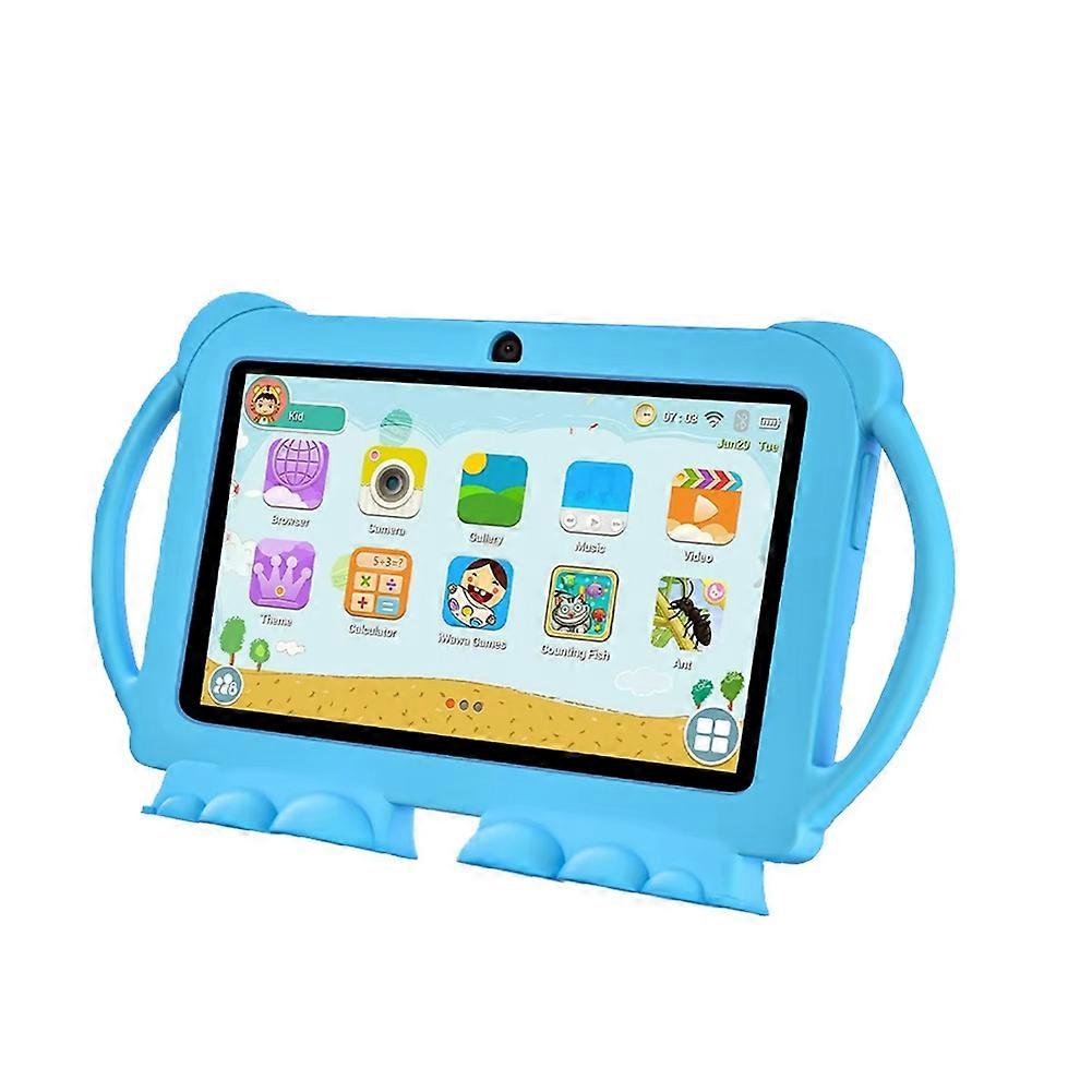Tablet infantil de 7 polegadas com capa protetora com desenho animado, Wi-Fi 5G, 4 GB de RAM e 64 GB de ROM.