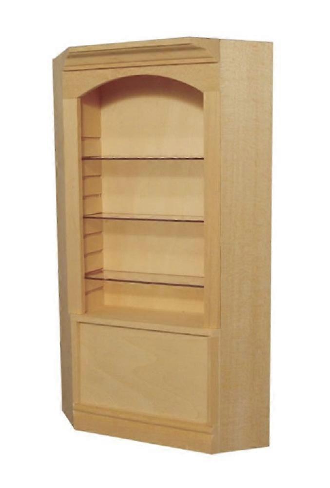 Dolls House Bare Wood Single Bay Corner Shop Fitting Store Display Shelf Unit