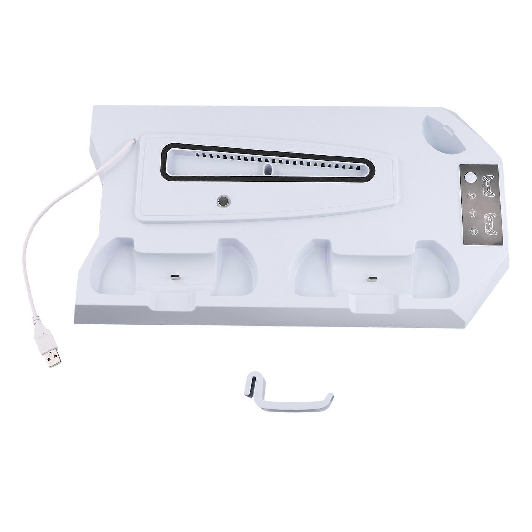 Vertical Cooling Stand for Ps5/Ps5 Slim Console Fast Charging Station for Playstation5 Gamepad Charging Dock White