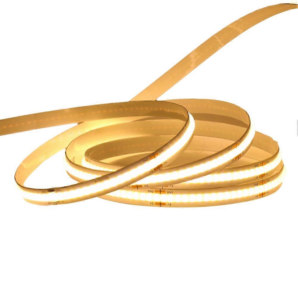 5m Low Voltage 24v 320 Leds/M COB Strip Width 8MM Warm White Light