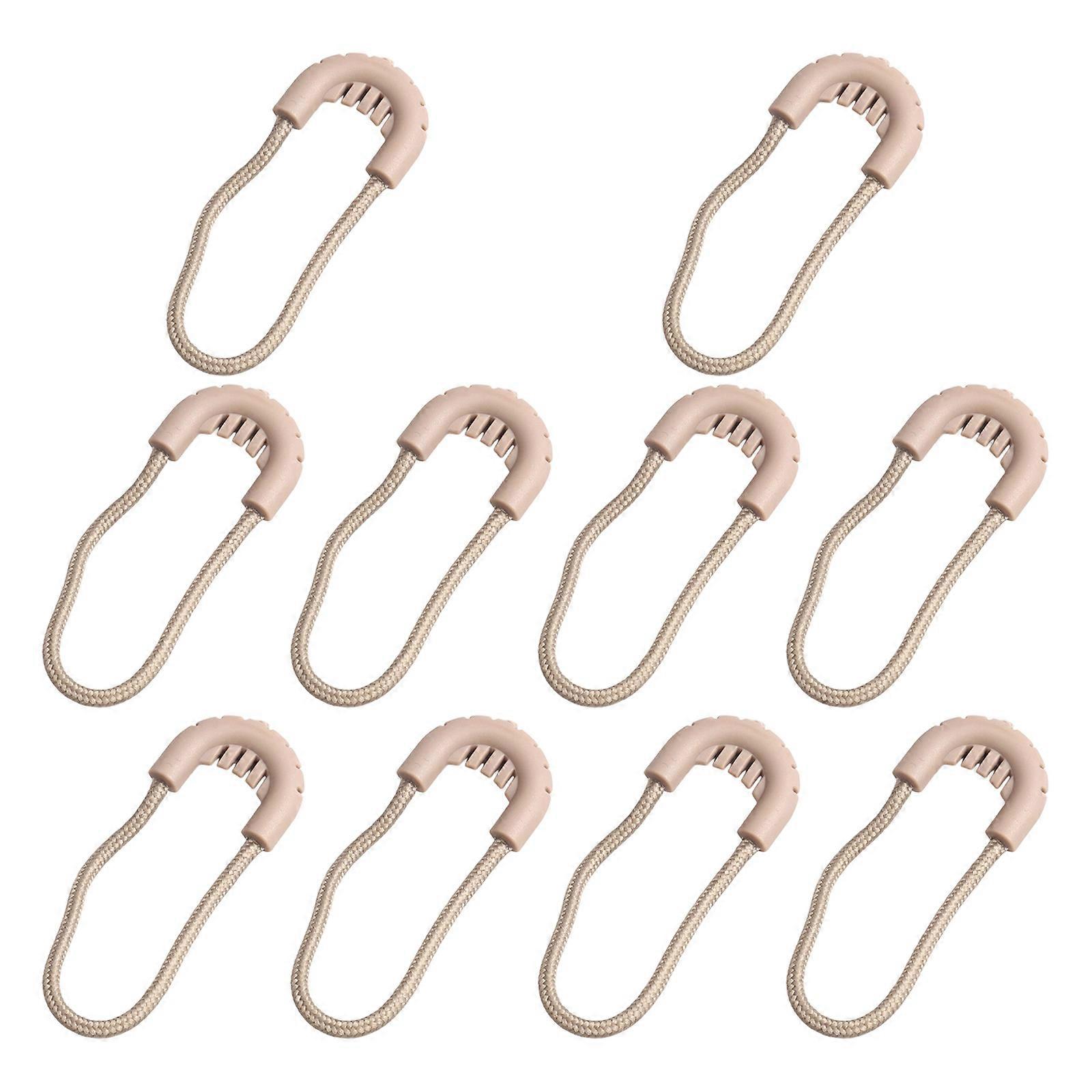 Replacement Zipper Pulls Tab 10pcs Sliders Pull Tab Zipper Fixer with Antis-slip Gripper for Backpacks,Jackets,Luggage  khaki