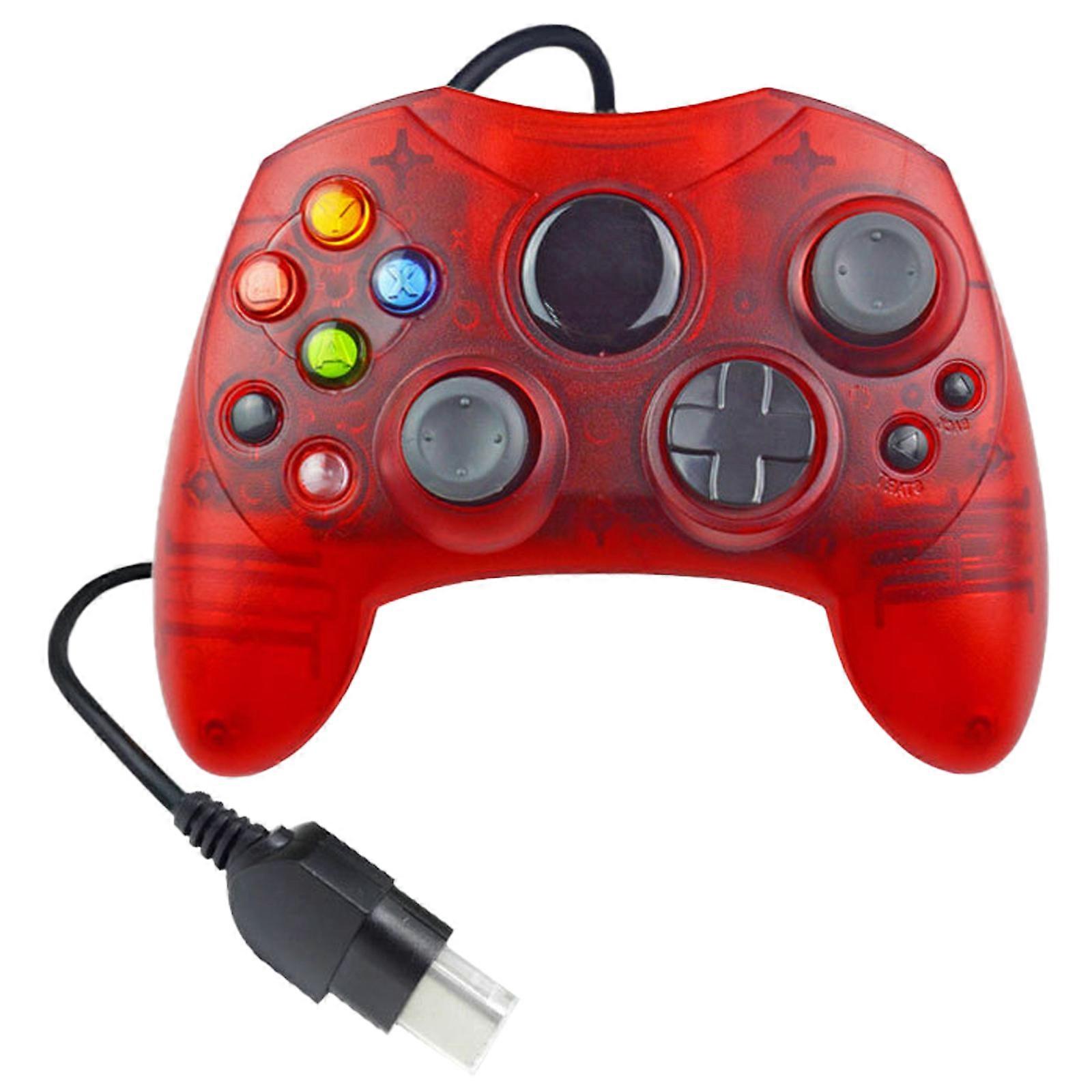 Corded Vibrating Game Handle Corded Gamepad Joypads Game Controller Joysticks Support Vibration for XB Series/XB One  Clear red