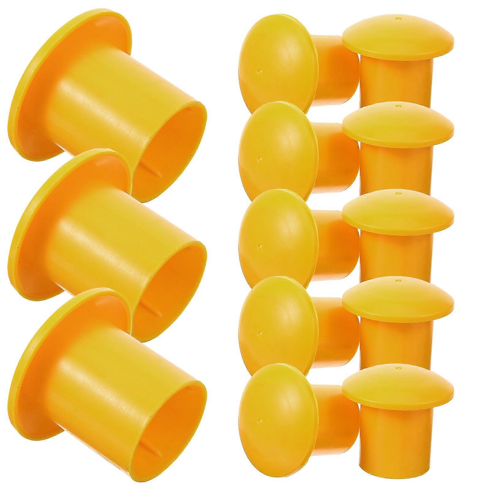 Yellow Rebar Protection Caps Made of Durable PP Material for Safety 50pcs Size: As Original