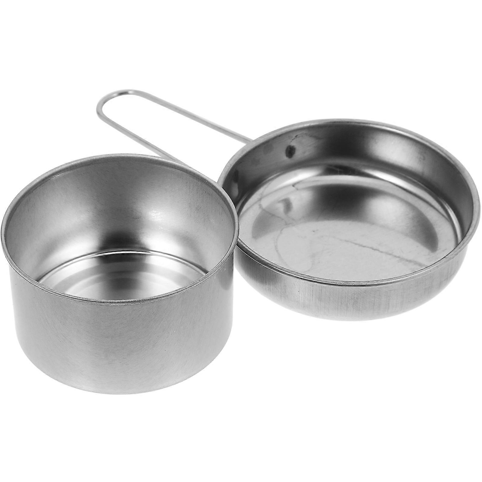 2Pcs Tabletop Fire Pit Lid Silver For Alcohol Burner Set Thickened Design Suitable For Household Use And Laboratory Settings