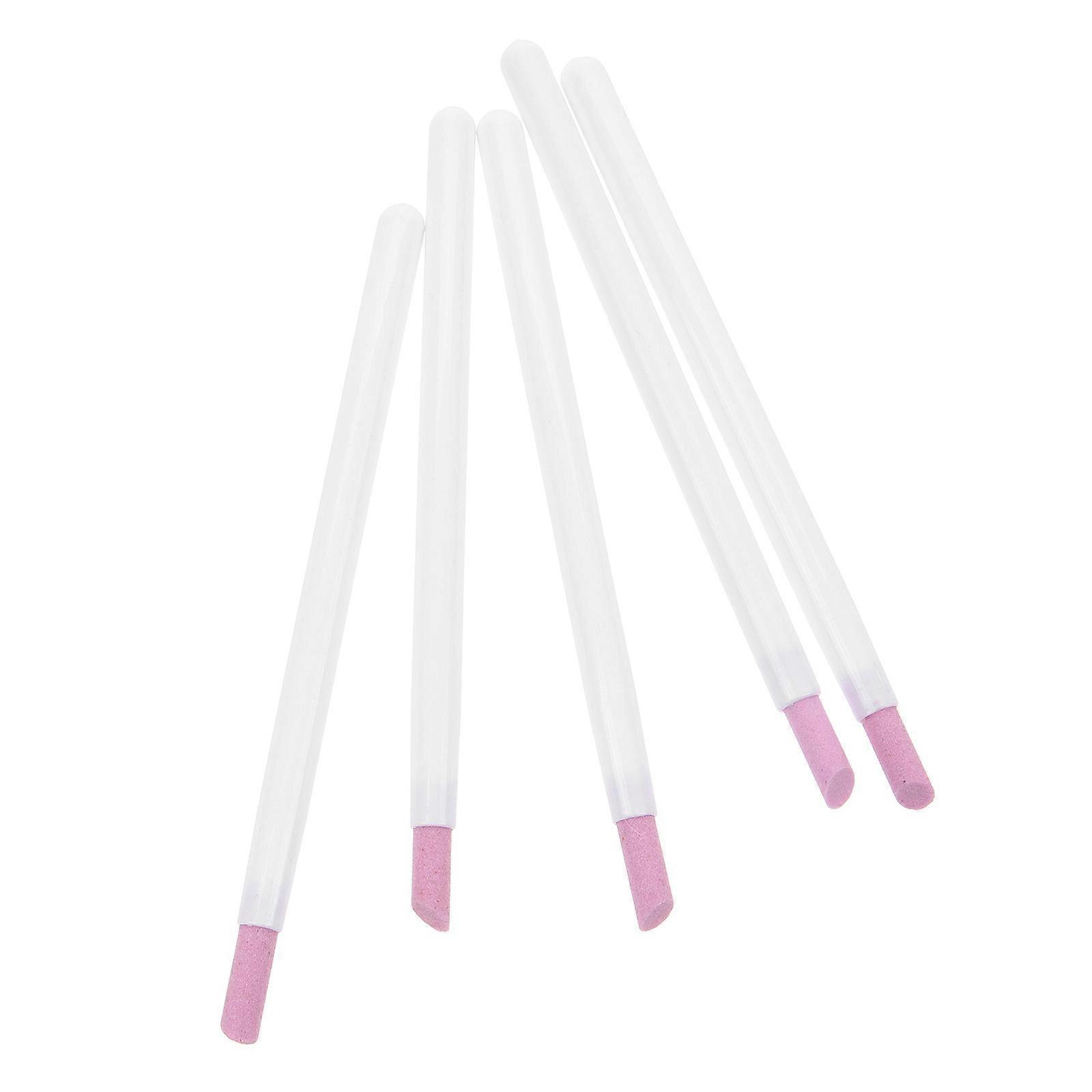 Practical Nail Pen White Plastic Dead Skin Remove Pen 5Pcs Pack