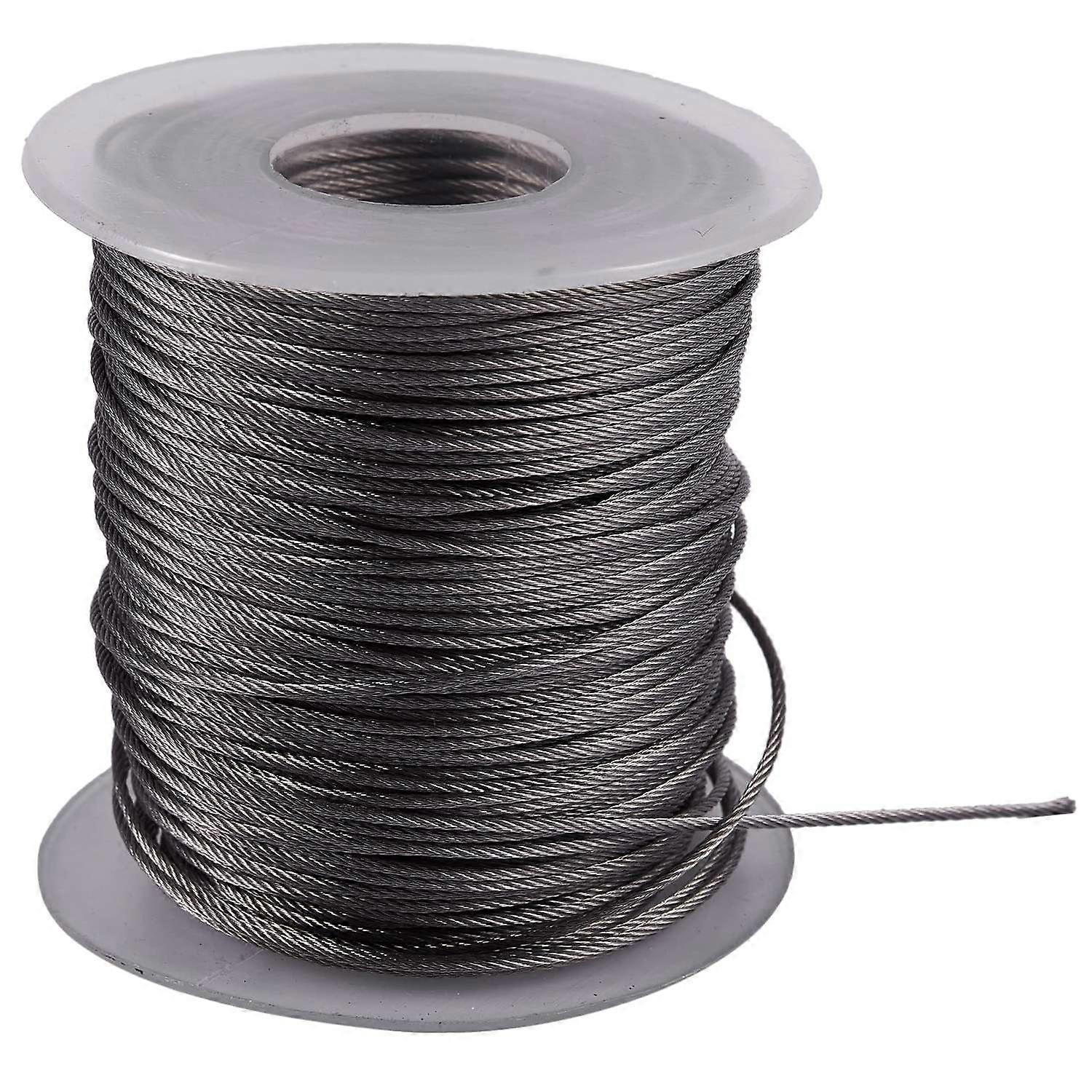 Heiseløfting 7x7 1mm Dia rustfritt stål fleksibelt ståltau 177ft