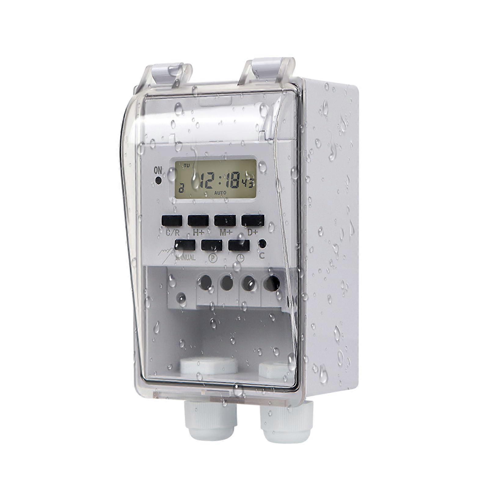 Outdoor Waterproof Programmable Timer Switch 40A 110V Digital Controller for Pool Pump and Lights