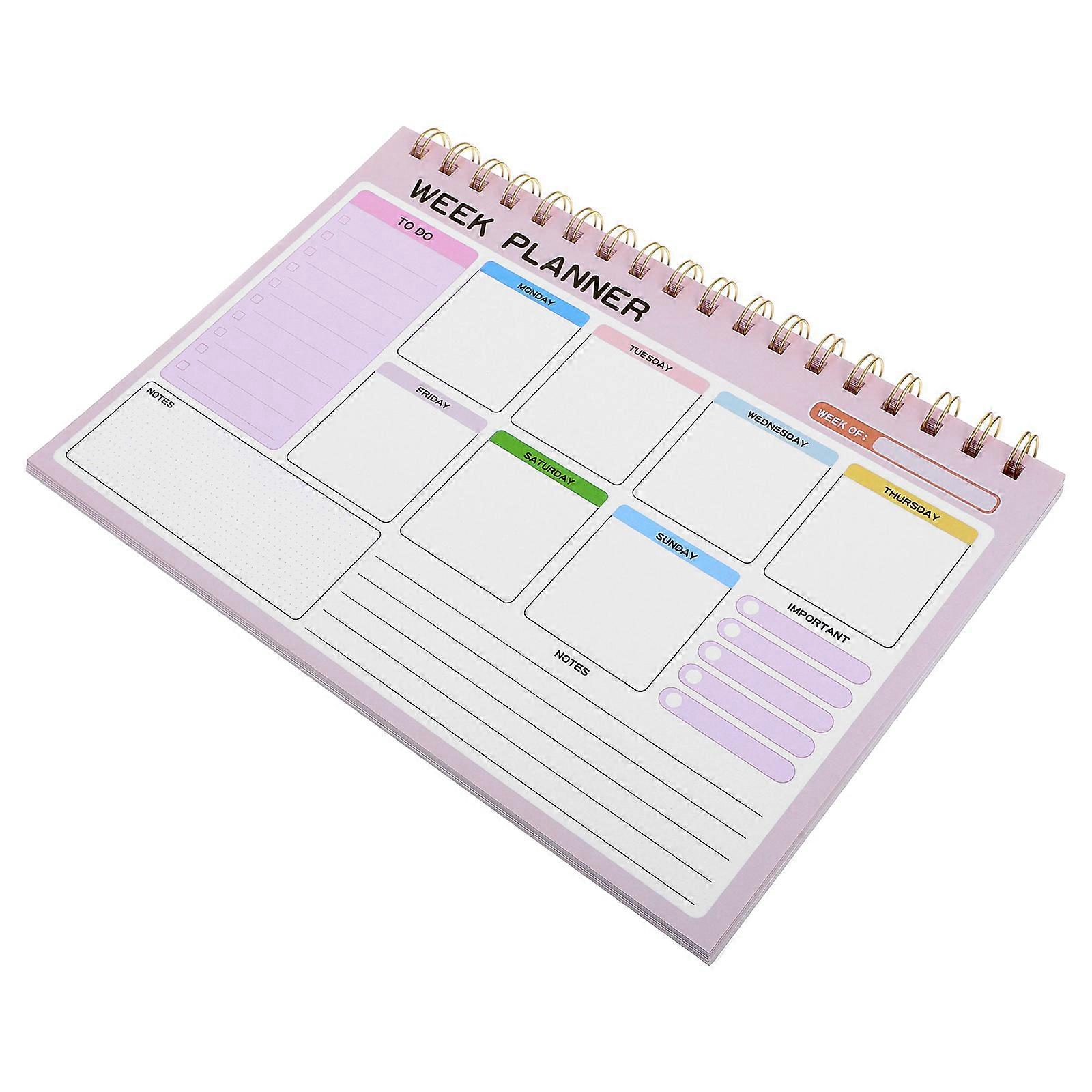 Weekly Planner Notebook for Undated Scheduling 1 Book Pink