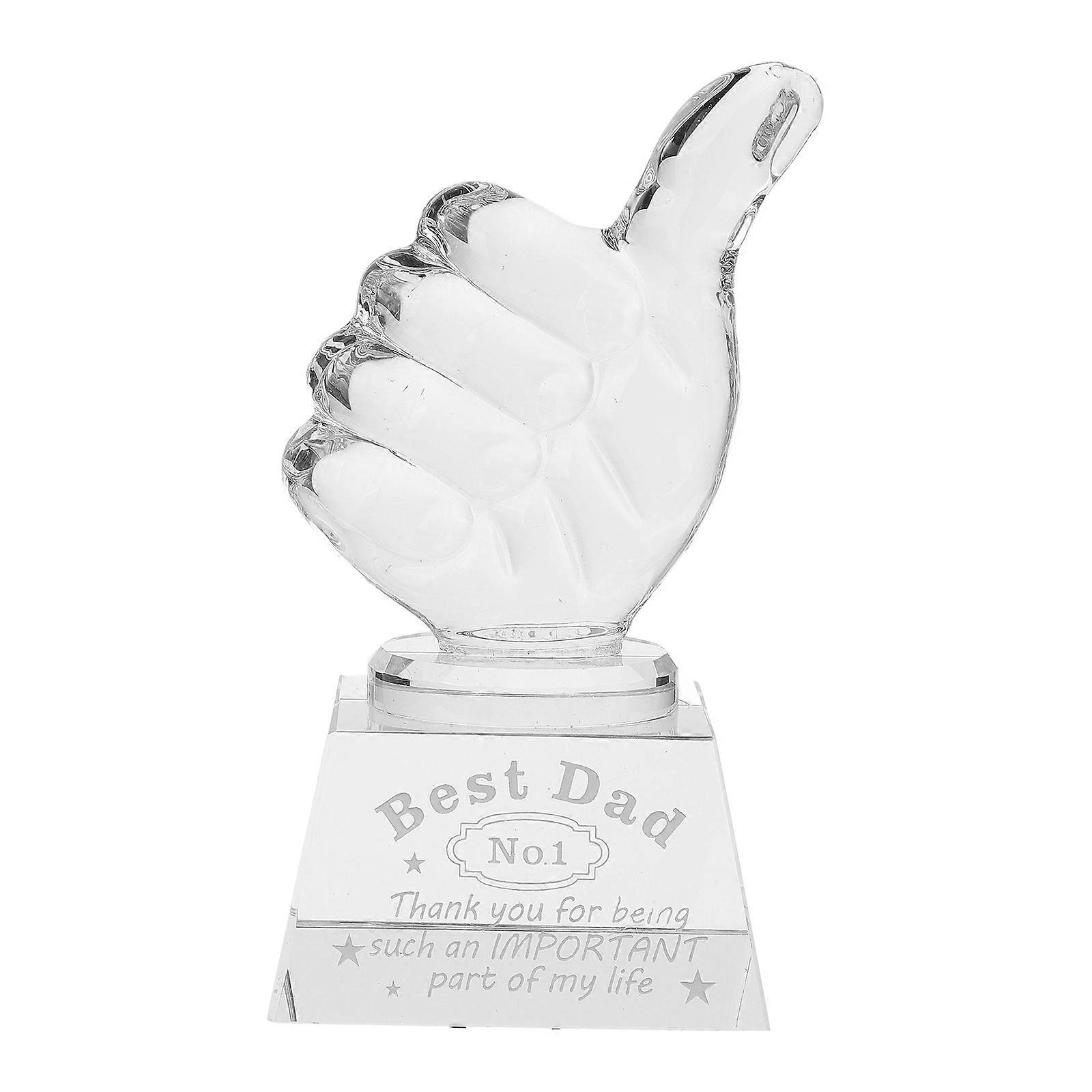 Crystal Trophy Thumb Trophy for Decoration Clear Hand Gesture