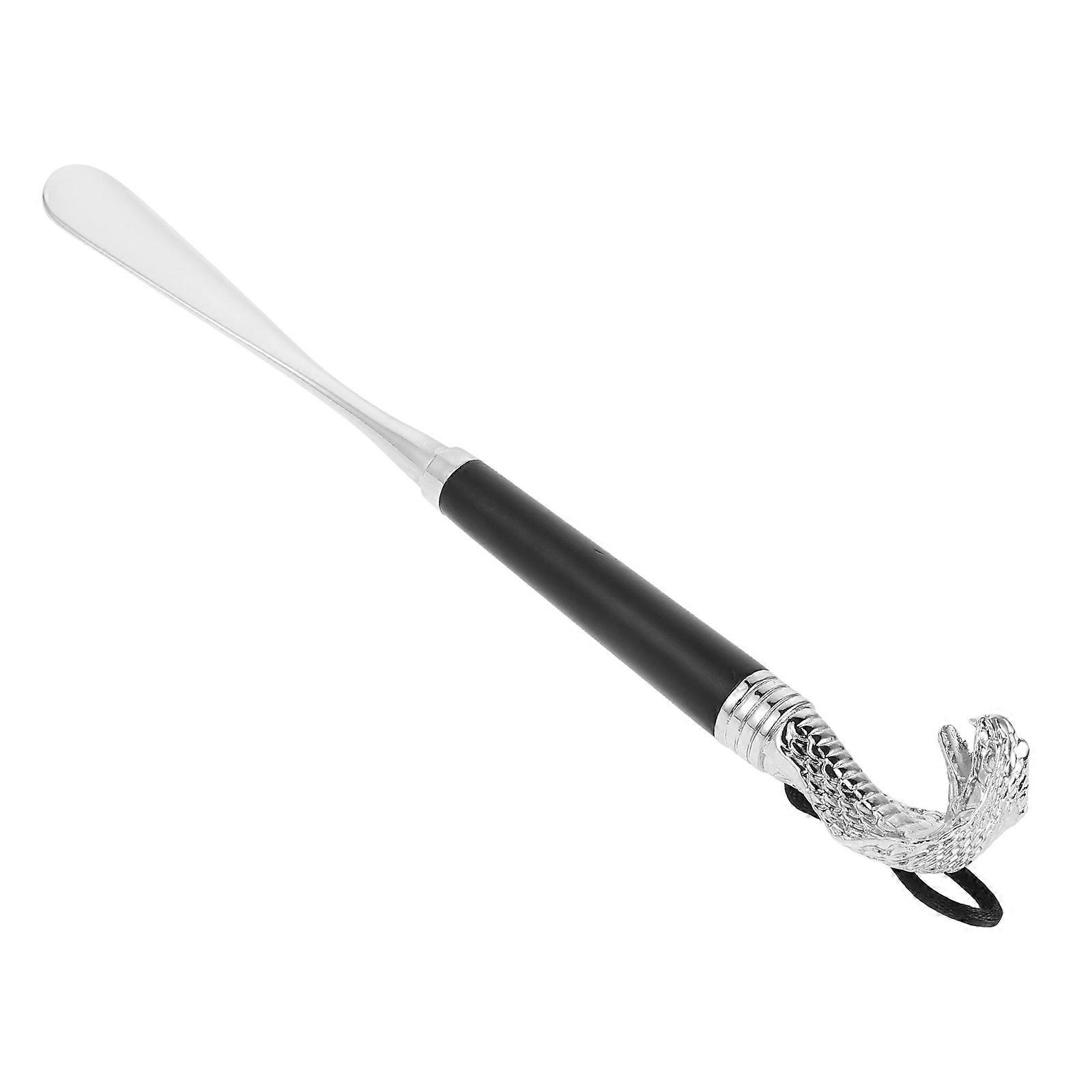 Snake Head Shoehorn Long Handle for Shoe Removal Black
