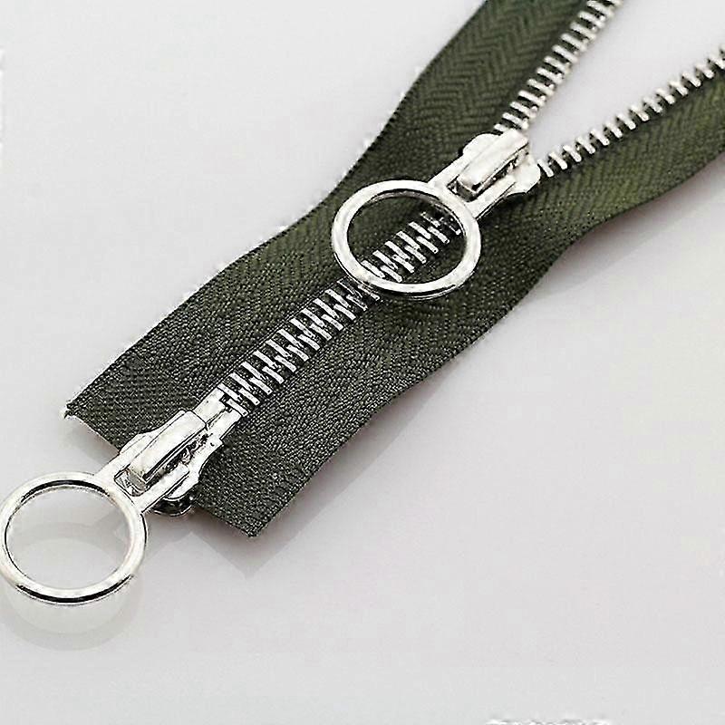 1PC Garment Accessories Jacket Double Slider Metal Zipper Long Open Ended Circle Sliders