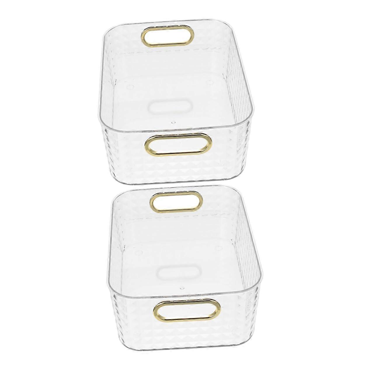 Makeup Organizer Set with Diamond Pattern, Large Capacity Bathroom Countertop Storage Boxes