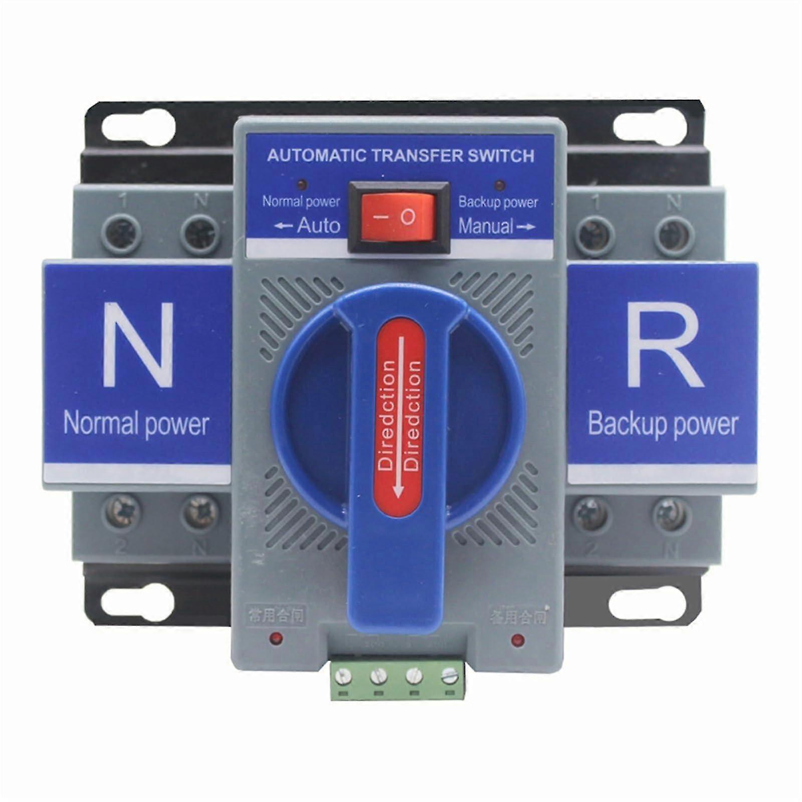 220V Mini Blue Micro-Break Type CB Class Dual Power Automatic Transfer Switch 2P 32A