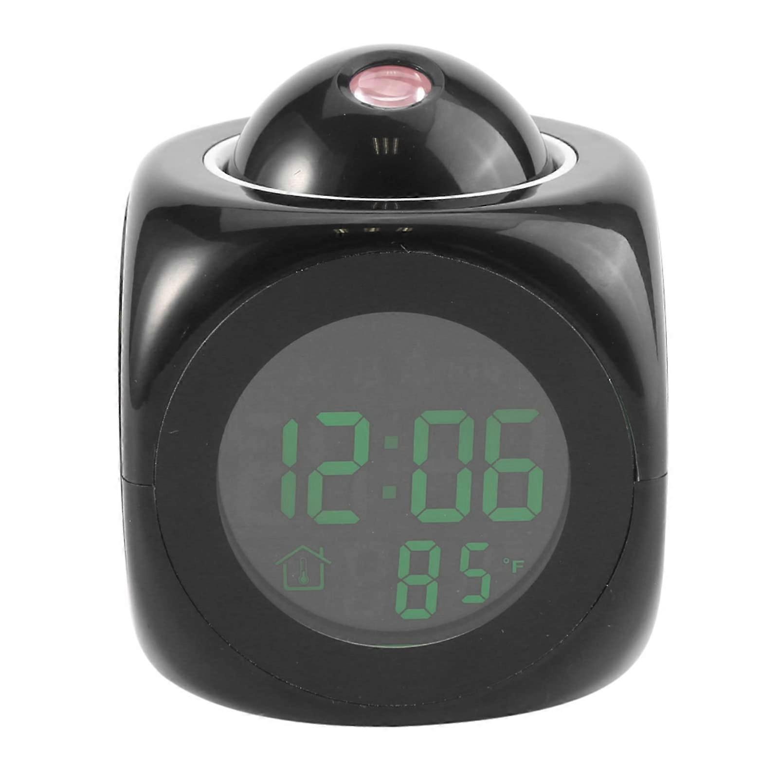 Digital Projection Alarm Clock with Temperature Display, Voice Time Announcement and Snooze Timer