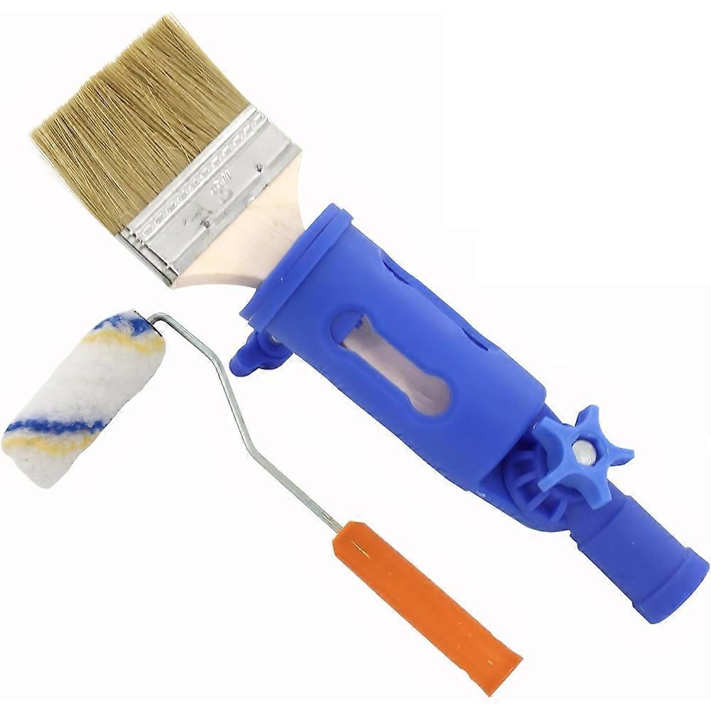 Multi-Angle Paint Brush Extender, Extension Pole Attachments with Two Brushes - Rotating Head, Secur