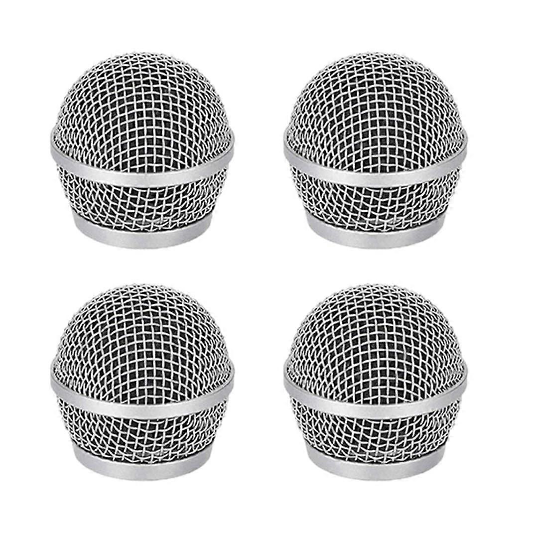 Microphone Grille Replacement with Noise Reduction Foam, 31mm Durable Metal Mic Head for Shure PG58