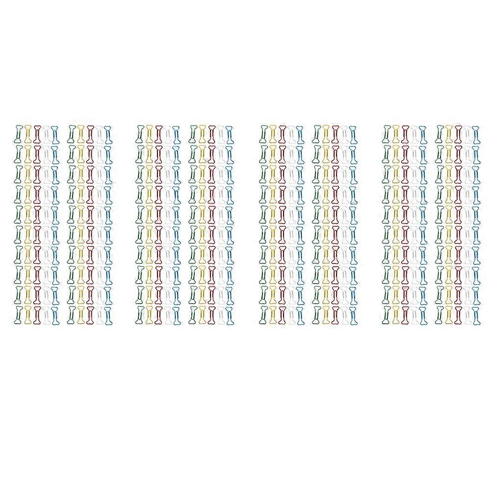 400Pcs Bone Shape Multicolor Metal Paper Clips