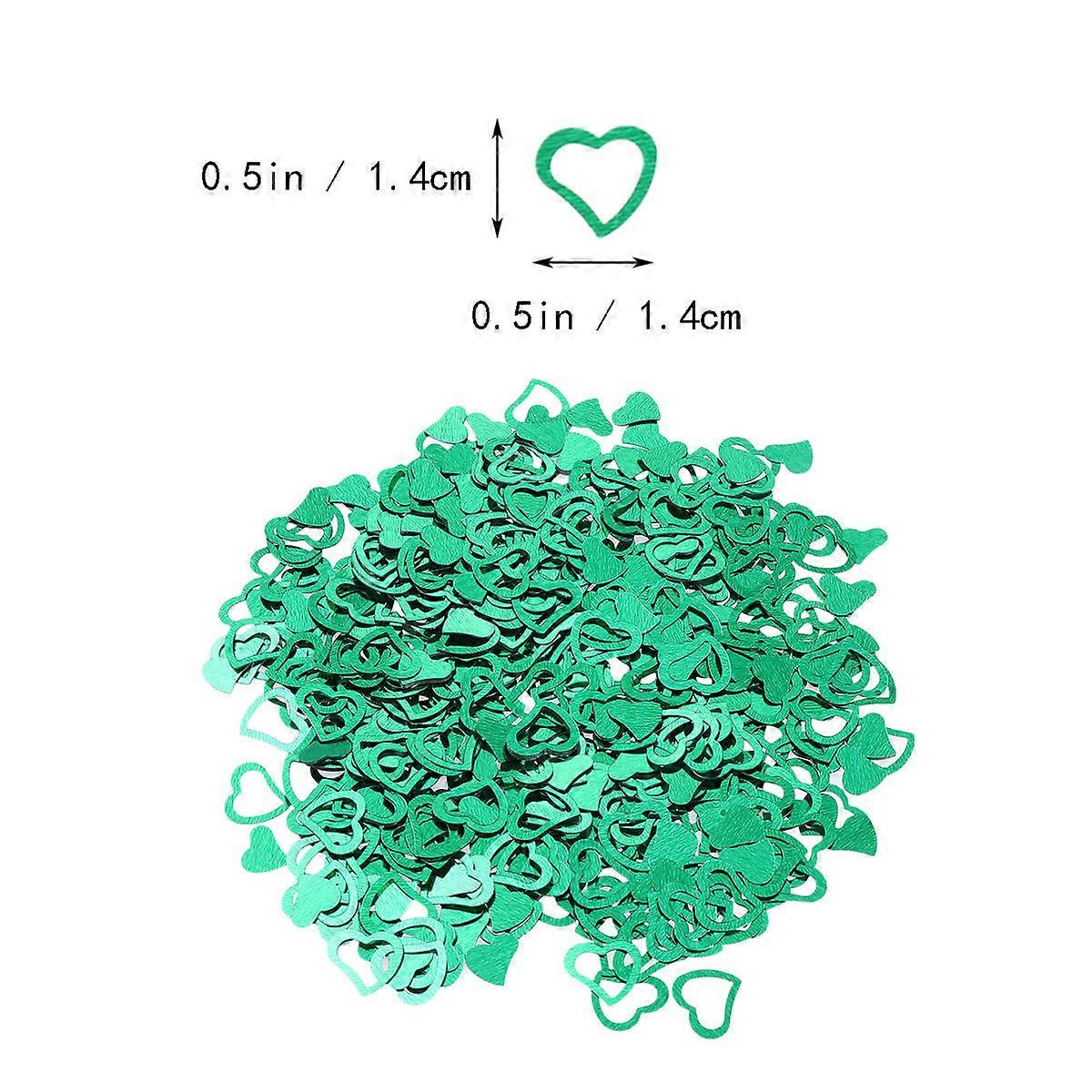Table Confetti Decor Heart Shape Confetti for Decoration 3000Pcs Green