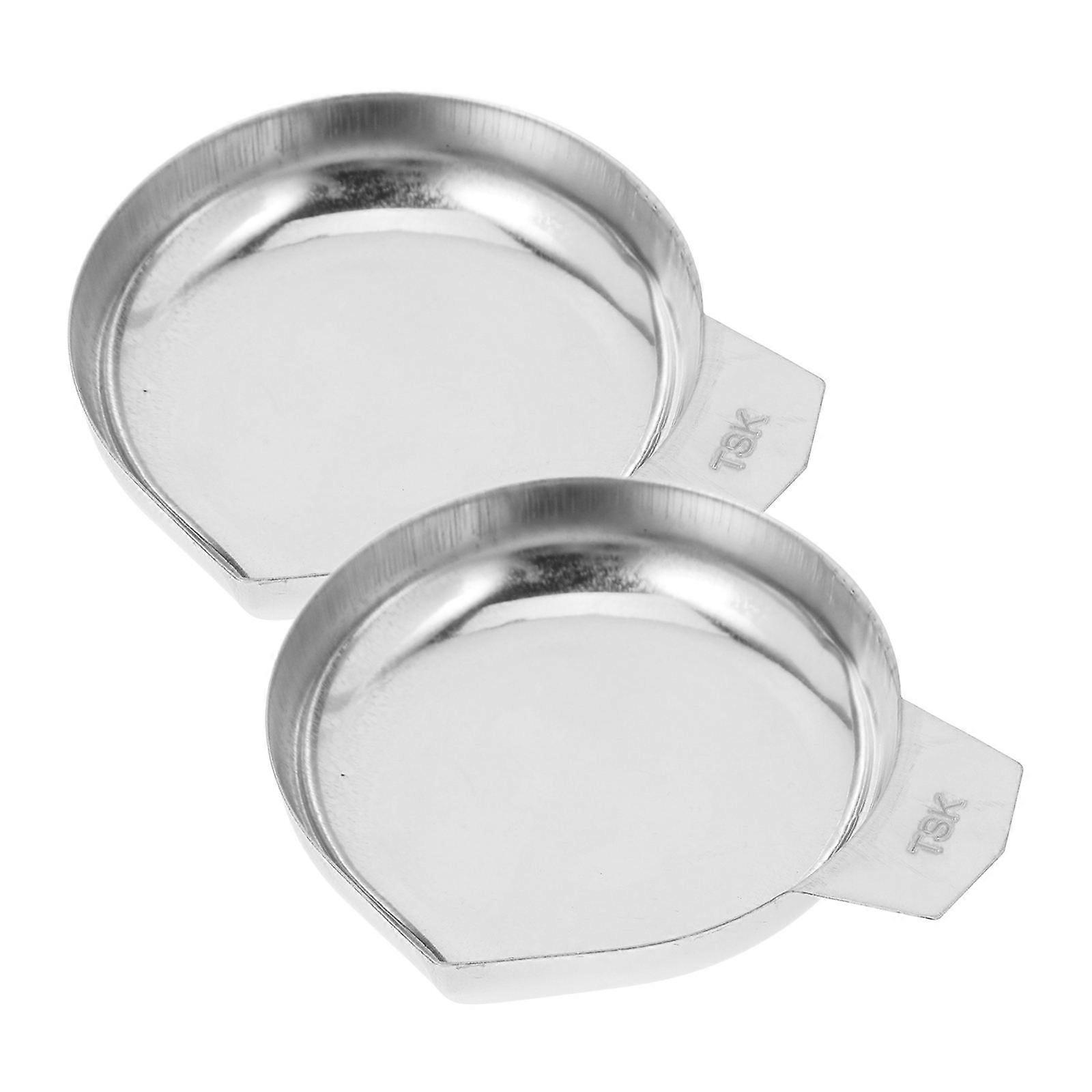 Electronic Scale Tray Stainless Steel for Small Weighting 2Pcs Silver