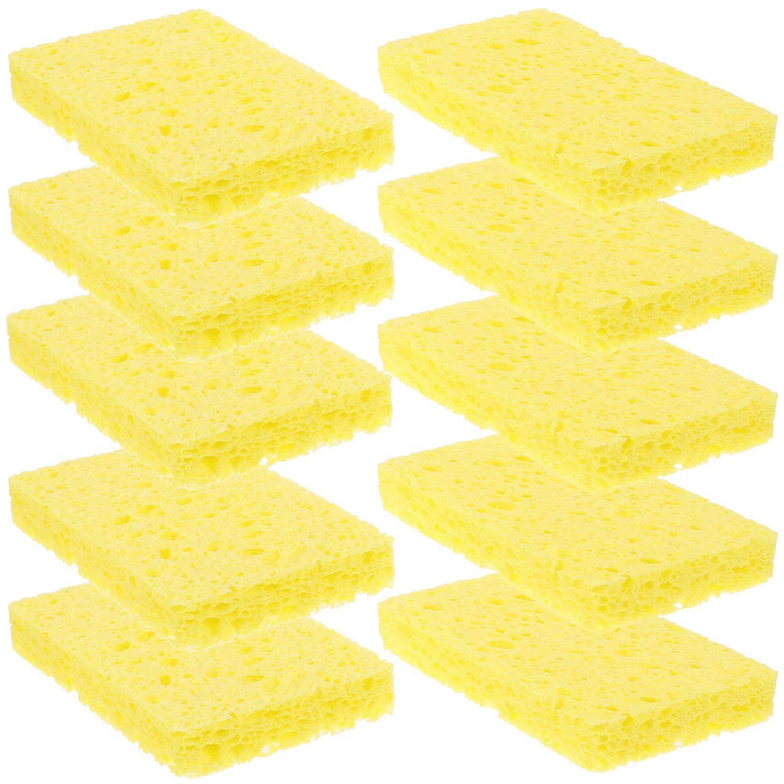 Wood Pulp Sponge Block for Soft Cleaning 10Pcs Multi-Function Sponge
