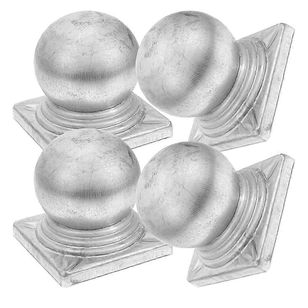 Fence Post Caps Metal Ball Shape Caps for Guardrail Protection 4Pcs
