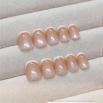 24-teiliges Set kurzer, quadratischer künstlicher Fingernägel, strapazierfähig mit schützendem Gel-Finish, 10 Größenoptionen
