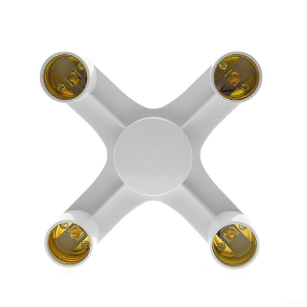 E27 Light Socket Splitter 4 in 1 Quad Adapter for LED Halogen Incandescent Bulbs Heat Resistant