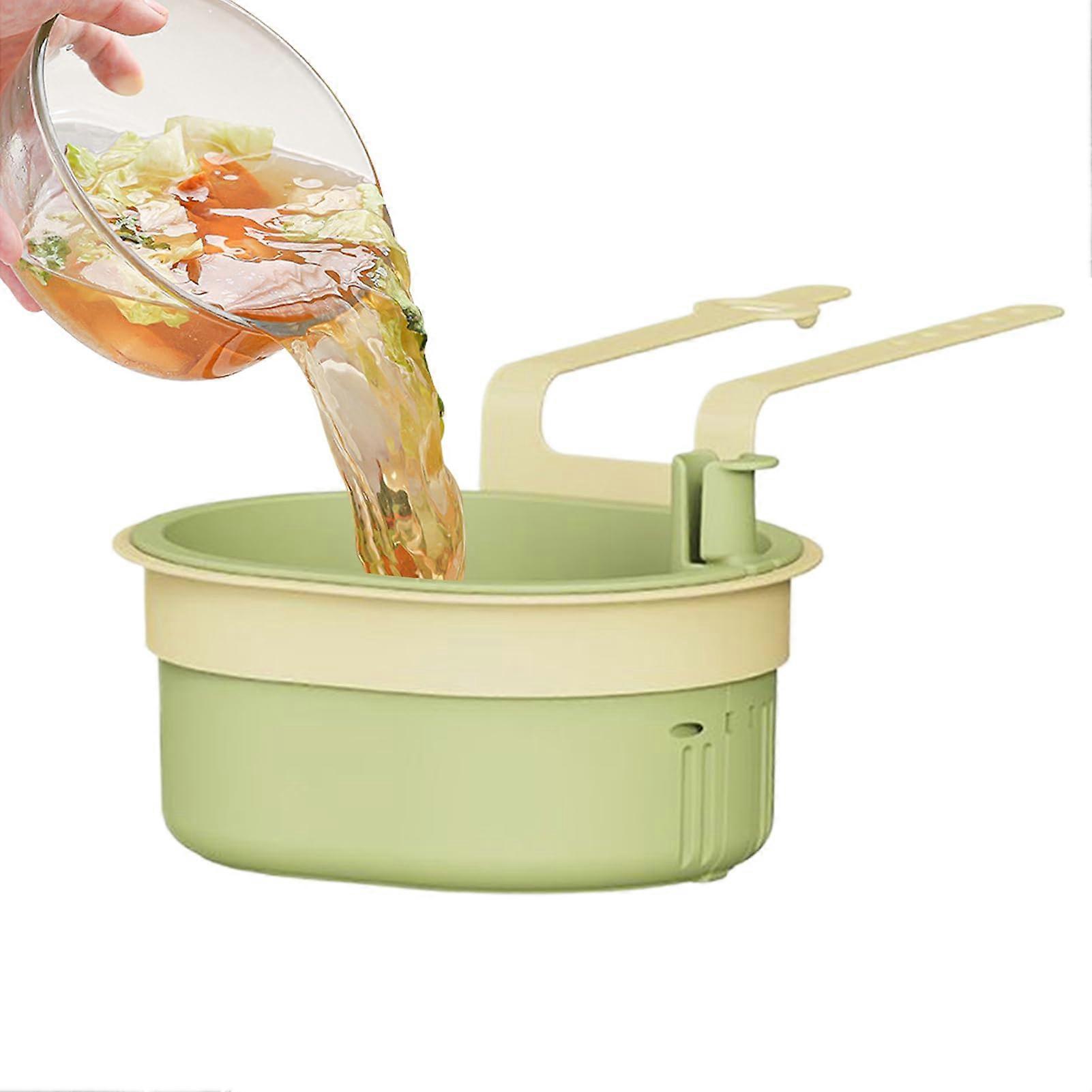 Foldable Silicone Sink Strainer Basket with Adjustable Hanging Filter, Smart Space Solution for Kitchen